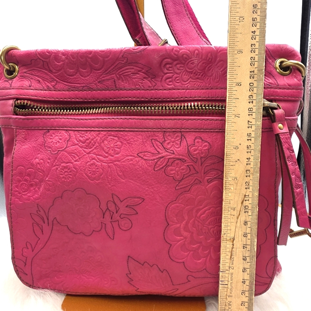 Fossil Pink Floral Embossed Crossbody Bag - Picture 8 of 8